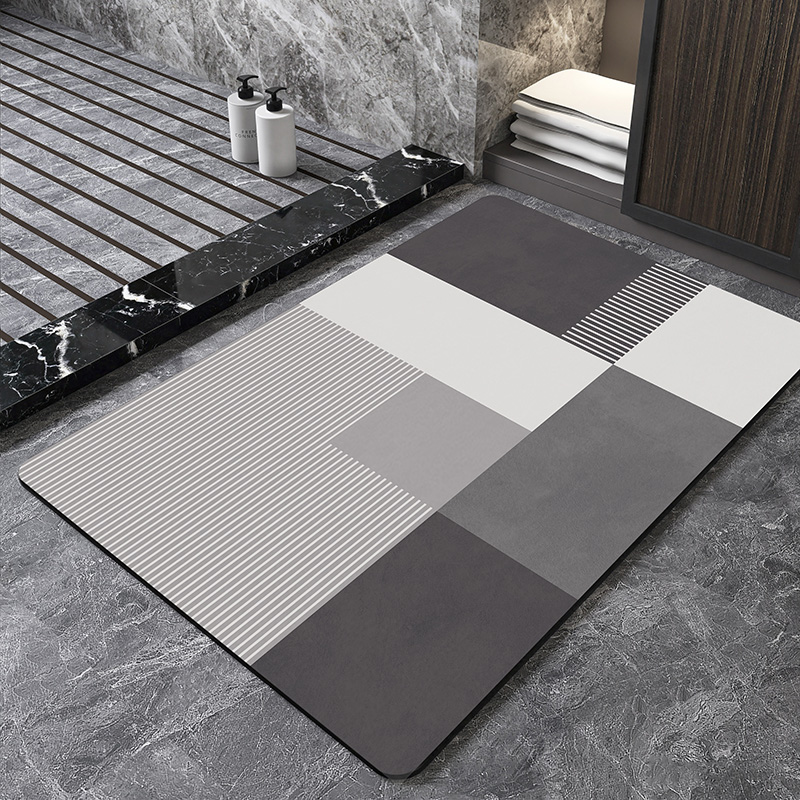 Quick Dry Diatomite Bath Mat - Nordic geometrico diatomea tappetino da bagno