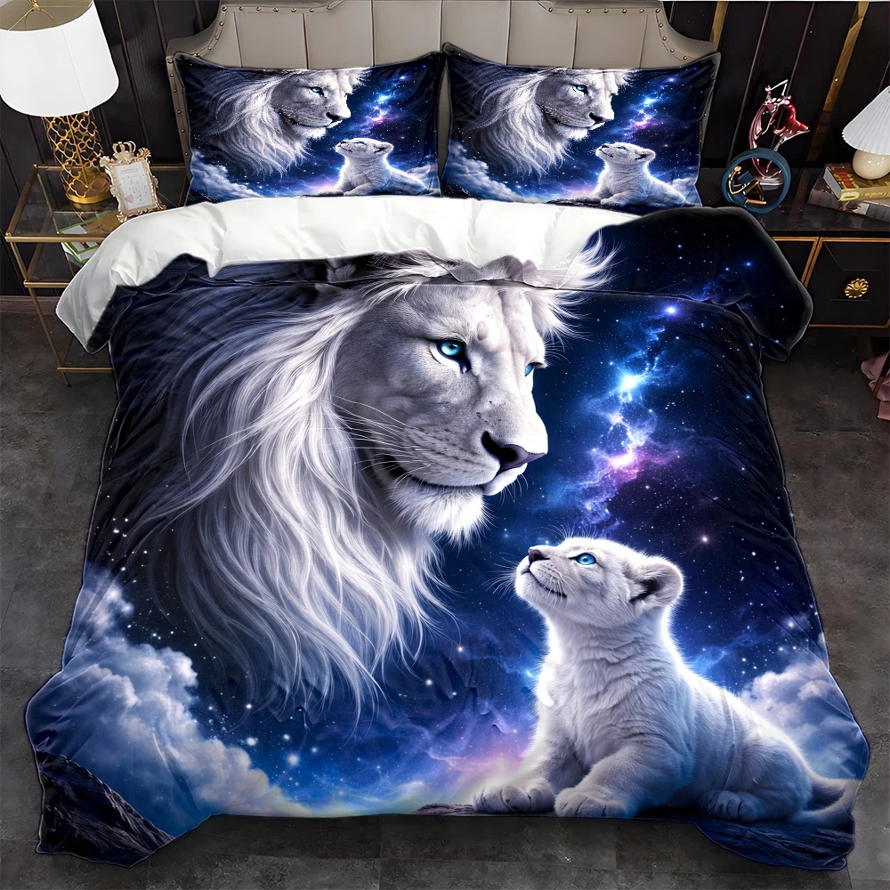 Duvet Cover Sets With Zipper - Set copripiumino a tema Leone e