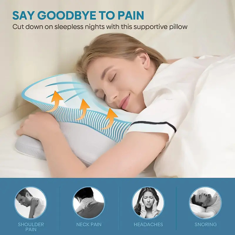 Memory Foam Orthopedic Pillow Neck Pain - Cuscino ortopedico inodore per dolore a