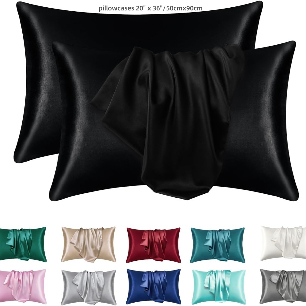 Satin Silk Pillowcase Hair Skin - Confezione da 2 federe in raso