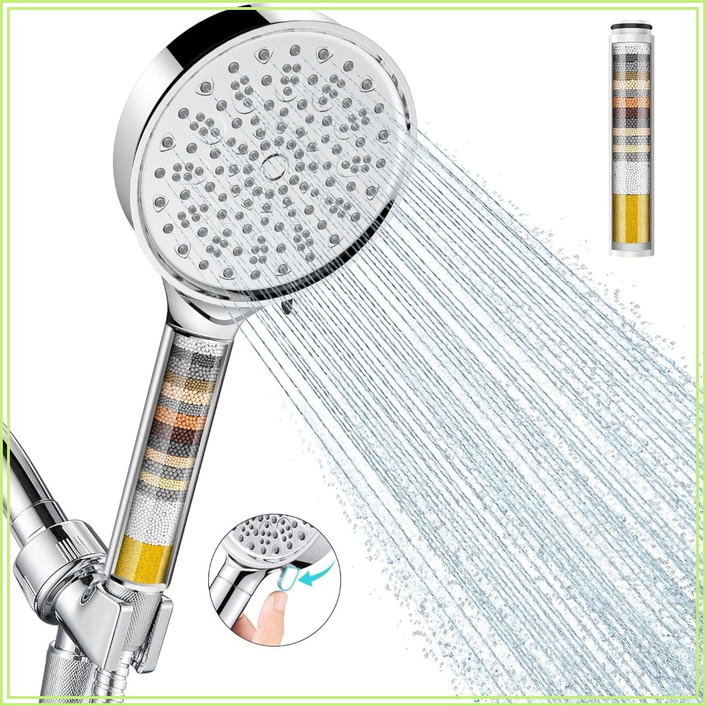 High Pressure Shower Head Handheld - Soffione doccia filtrante con doccetta, alta