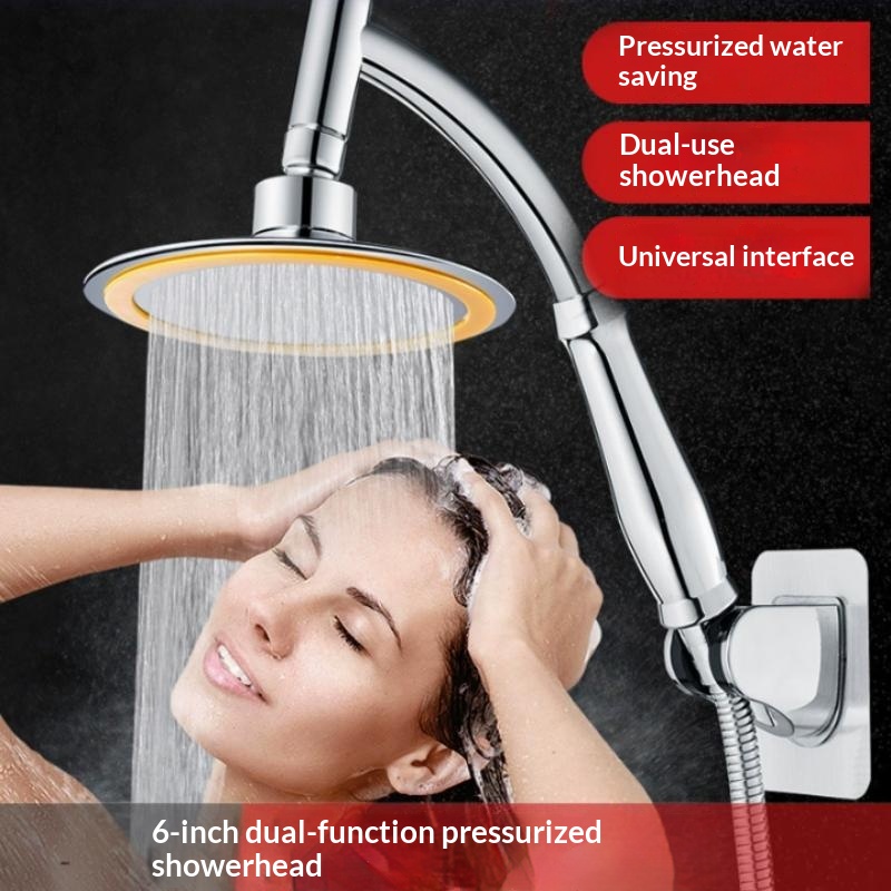 High Pressure Shower Head Handheld - Soffione Doccia Rotondo da 6 Pollici