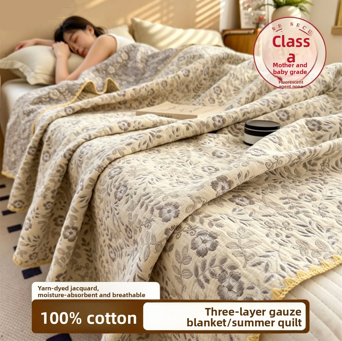 Muslin Cotton Bedspread - Coperta in Mussola 100% Cotone Traspirante