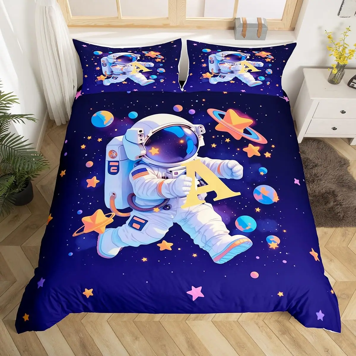 Duvet Cover Sets With Zipper - Set copripiumino per astronauta Set di