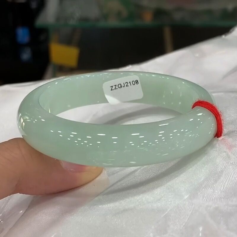 Lighting - Bracciale in giada verde chiaro ghiacciato,