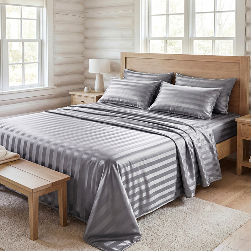 Fitted Bed Sheets Deep Pocket - Set di Lenzuola in Raso a