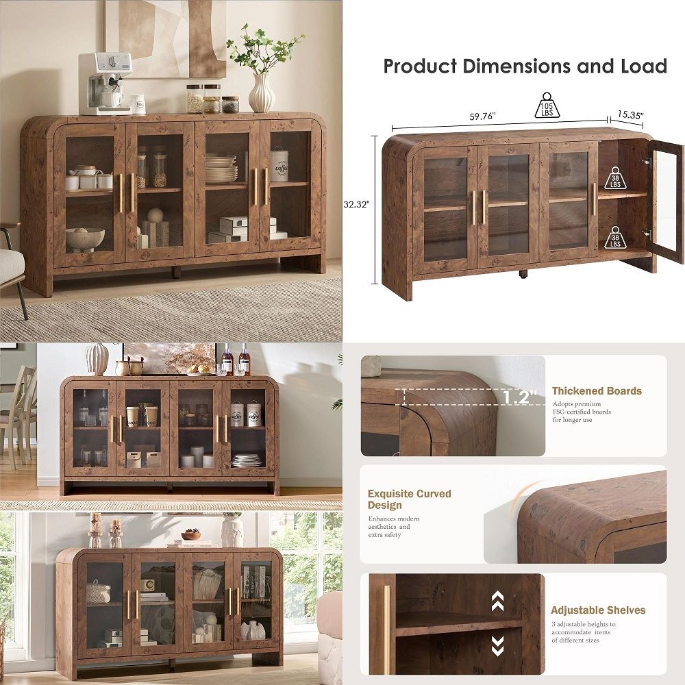 Storage & Organization - Credenza Buffet con Vani Portaoggetti, Mobile
