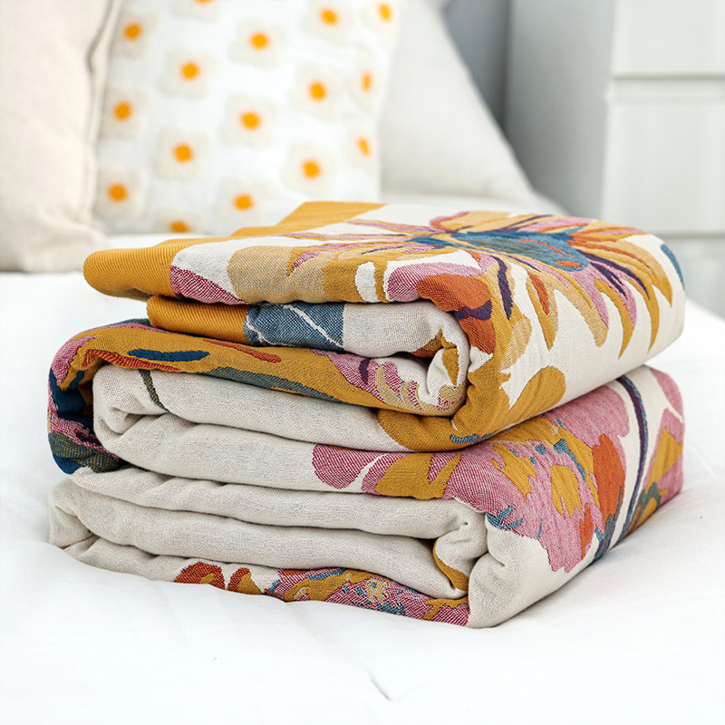 Muslin Cotton Bedspread - Semplice coperta di cotone mussola garza