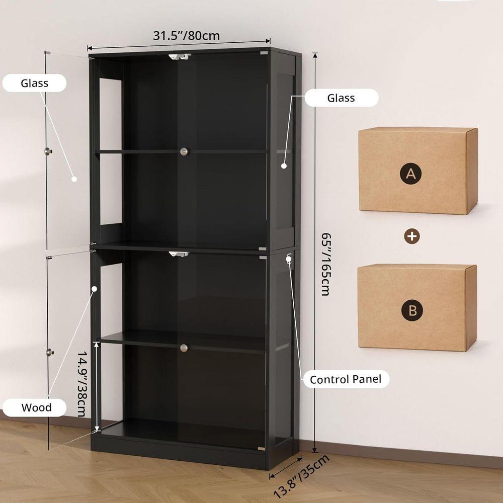 Vetrina con Porta in Vetro, 4  - Storage & Organization recensione e prezzo