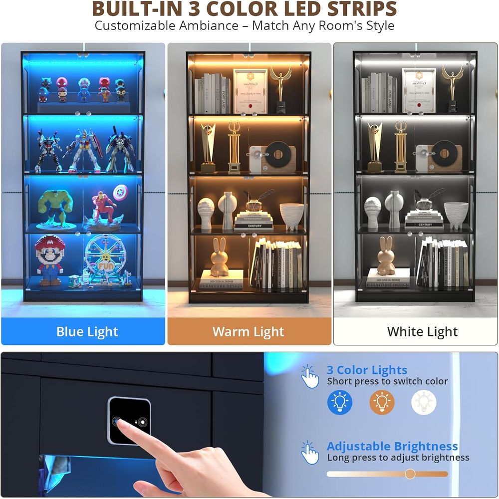 Vetrina con Porta in Vetro, 4  - Storage & Organization recensione e prezzo