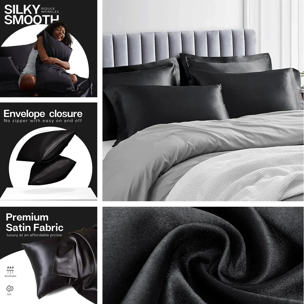 Confezione da 2 federe in raso - Satin Silk Pillowcase Hair Skin recensione e prezzo