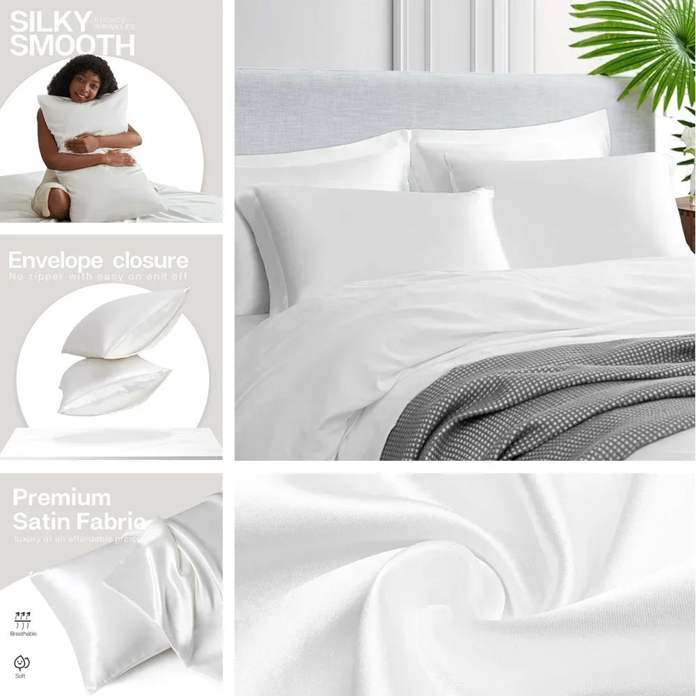 Confezione da 2 federe in raso - Satin Silk Pillowcase Hair Skin recensione e prezzo