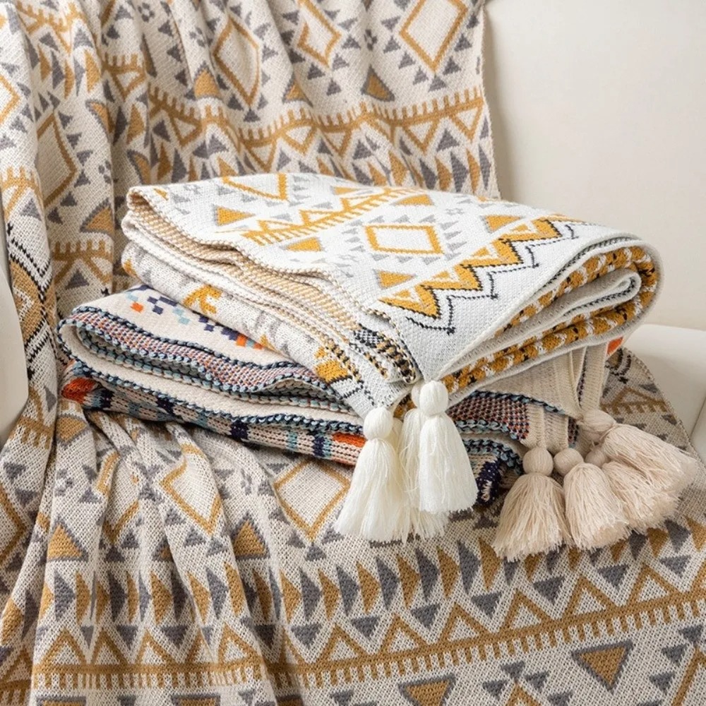 Coperte Vintage in Maglia Gros - Boho Throw Blanket Fringe recensione e prezzo