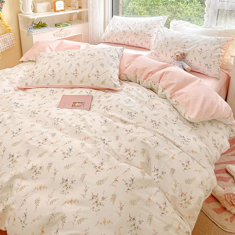 Ins Pink Flowers Bedding Set F - Aesthetic Floral Duvet Cover recensione e prezzo