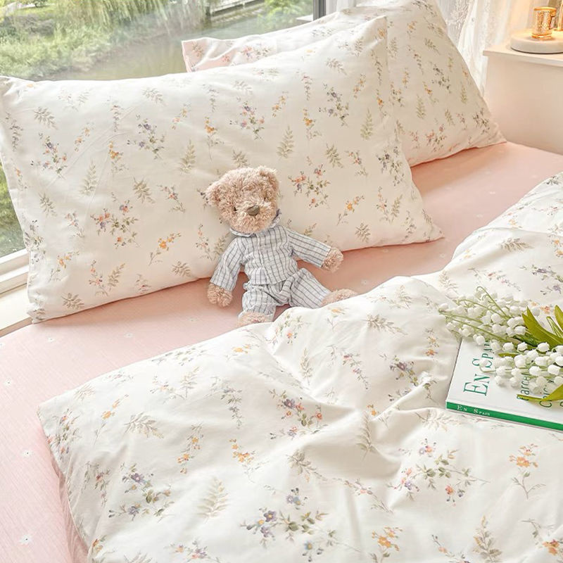 Ins Pink Flowers Bedding Set F - Aesthetic Floral Duvet Cover recensione e prezzo