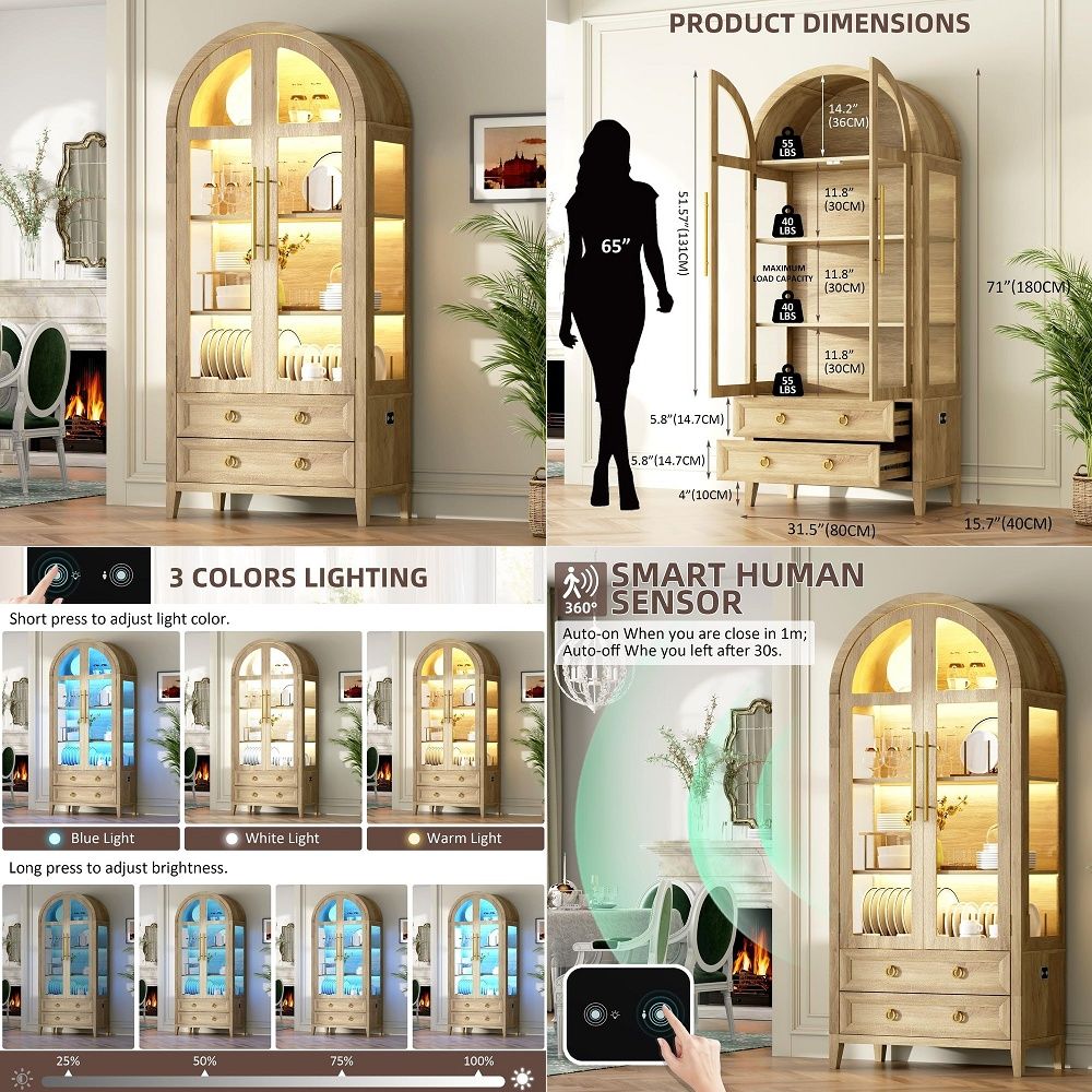 Vetrina ad arco 71 con ante in - Lighting recensione e prezzo